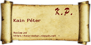 Kain Péter névjegykártya